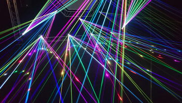 Laserstrahlen als Lichteffekt in Disco